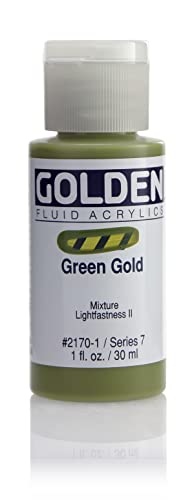 Golden Fluid Acrylic Paint 1 Ounce-Green Gold