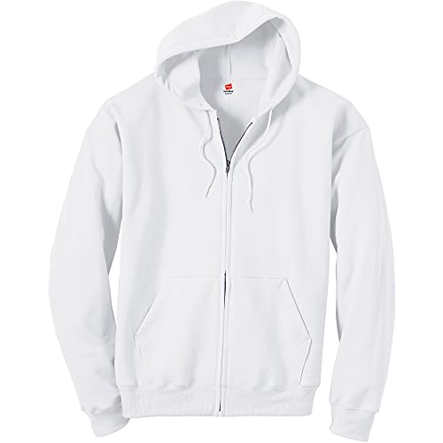 Hanes mens Full-zip Eco-smart Hoodie Hoody, White, XX-Large US