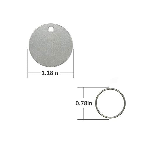 StayMax 1.18 inch Round Stamping Blanks with Hole Stainless Steel Blank Tags 25 Pack