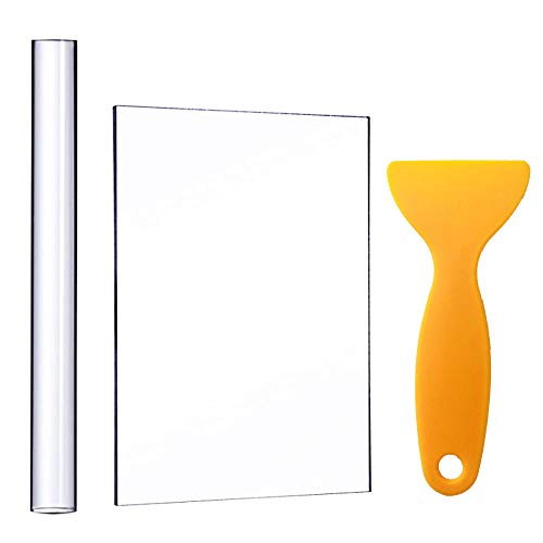 Acrylic Clay Roller with Acrylic Sheet Backing Board Assisted Shovel Rubber Clay Tools/Moulds Acrylic Ultra-Light Clay Hand-Made DIY Tool Materials