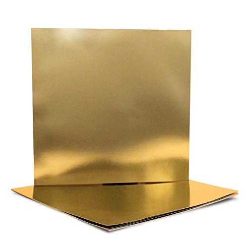 Hygloss Products Metallic Foil Board-Double Sided 10 Sheets, 12"x12" Gold