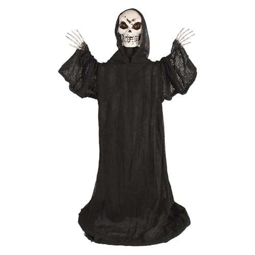 Black Reaper Standing Prop (36") - Creepy Halloween Decoration - Ideal for Haunted House & Themed Parties - 1 Pc.