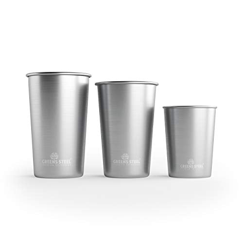 Stainless Steel Cup - Large 20 oz Imperial Pint Tumbler (2 Pack) - Premium Metal Drinking Glasses