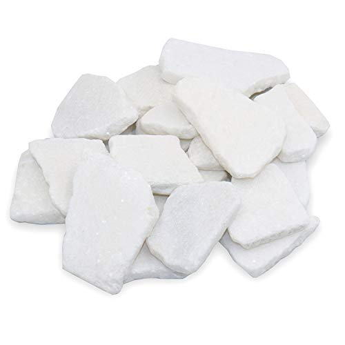 Bulk Sliced Santorini Stones for Painting – 20 Flat White Marble Stones for Rock Painting and Arts and Crafts, 2” – 3” inch Rocks, Super Smooth 100% Natural Rocks for Mandala and Kindness Stones