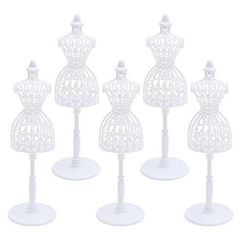 SUPVOX 10pcs Doll Dress Form Mini Mannequin Stand Dress Form Cloth Gown Clothing Clothes Gown Display Mini Mannequin Model Stand for Doll Display Holder Toy