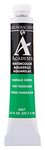 Grumbacher Academy Watercolor Paint, 7.5ml/0.25 Ounce, Emerald Green (A067)