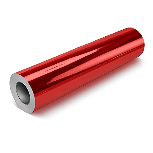 VViViD Chrome Red Gloss DECO65 Permanent Adhesive Craft Vinyl Roll for Cricut, Silhouette & Cameo (7ft x 1ft Roll)