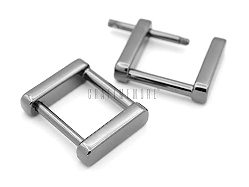 CRAFTMEMORE Rectangle Screw Rings Buckle Strap Connector Rectangular Shackle Screw Purse Bag Loop 4pcs (3/4 Inch, Gunmetal)