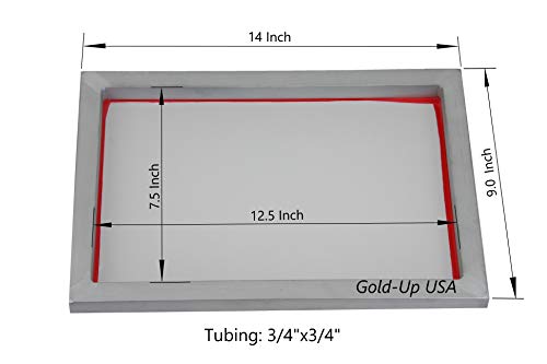 Aluminum Screen Printing Screens, Size 9 x 14 Inch Pre-stretched Silk Screen Frame (305 Yellow Mesh)