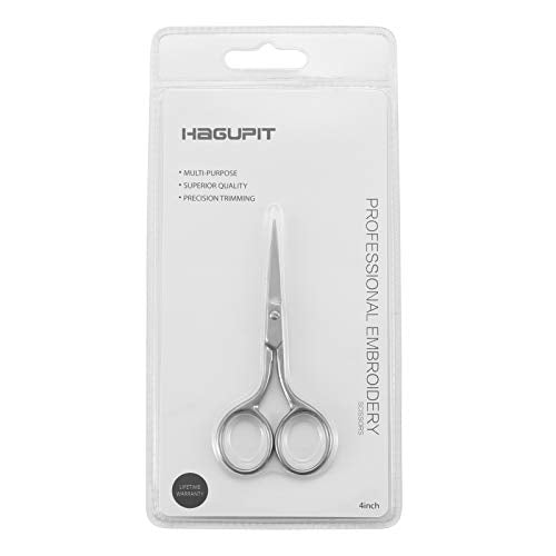 HAGUPIT Small Precision Embroidery Scissors, 4" Forged Stainless Steel Sharp Pointed Tip Detail Shears for DIY Craft Thread Cutting, Needlework Yarn & Sewing