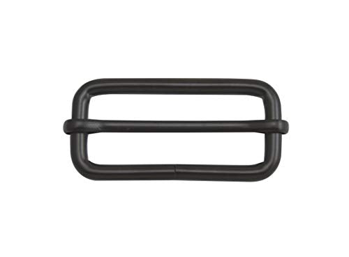 Wuuycoky Black 2" Inner Length Metal Sliding Bar Tri-Glides Wire-Formed Roller Pin Buckles Slider Pack of 6