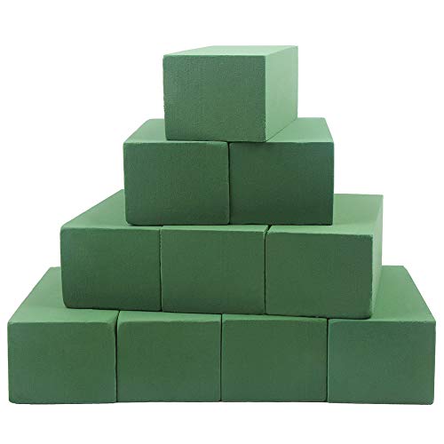 CCINEE Floral Foam Bricks,Florist Styrofoam Green Wet Blocks Supplies for Flower Arrangement DIY Craft,Pack of 10