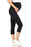 Leggings Depot Women's Maternity Leggings Over The Belly Pregnancy Casual Yoga Tights (Black-Capri, 2X Plus)