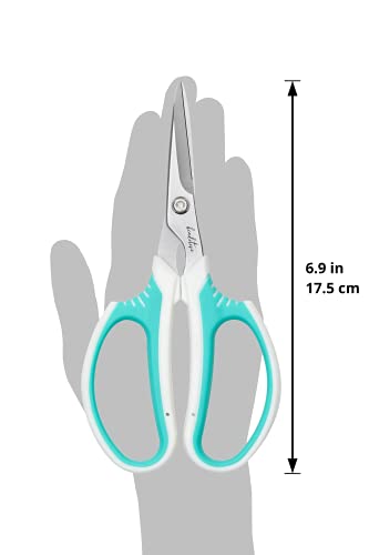 Beaditive Multipurpose Craft Scissors - High-Leverage Crafting Scissors with Sharp Carbon Steel Blades - Ergonomic Sewing Scissors for Heavy Duty Projects - Safe Office, Scrapbook, Leather Scissors