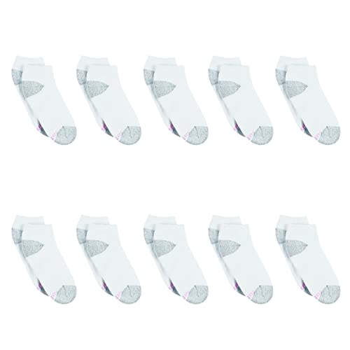 Hanes womens 10-pair Value Pack Low Cut athletic socks, White, 5 9 US