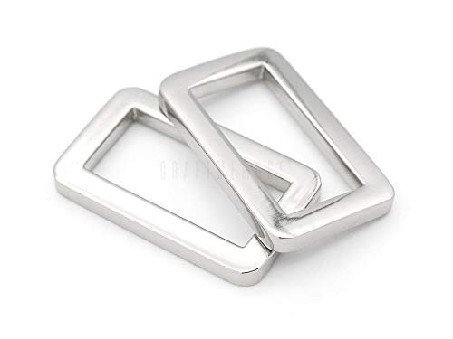 CRAFTMEMORE Metal Flat Rectangle Rings Buckle for Bag Belt Strap Heavy Duty Loop Quality Finish 6 Pack VTLP (3/4 Inch (19 mm), Silver)