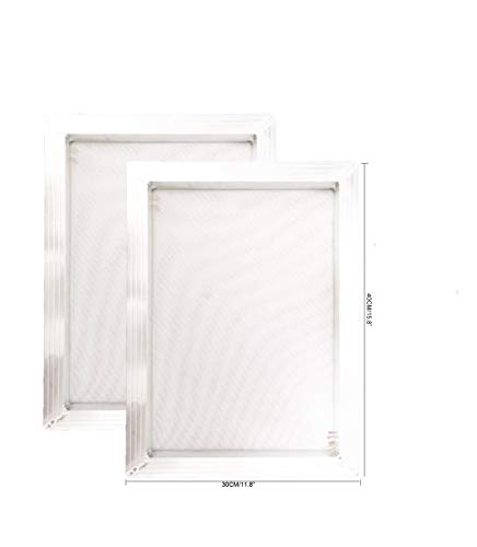 2 Pack Aluminum Silk Screen Printing Screens 12 x 16 Inch Frame-160 White Mesh