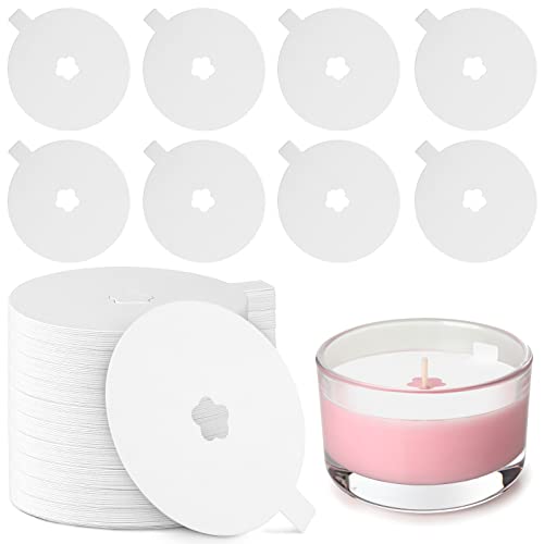 100 Pieces Candle Dust Protectors Paper Candle Lids Candle Drip Protectors Candle Vigil Supplies for Craft Candle Making Dust Protection, 2.75 Inch, White