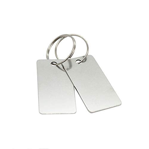StayMax 25 Pack Rectangle Stamping Blanks Stainless Steel Blank Tags with One Hole