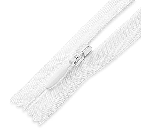 7 inch Invisible Zipper White Non Separating Zipper Nylon White Zipper Crafts 7” Zipper for Sewing