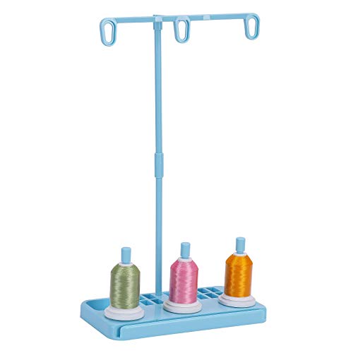 HONEYSEW Embroidery Thread Spool Holder Stand Sewing Machine Accessories Three Spool Thread Stand White Blue Pink Three Color for Choose (New Blue)