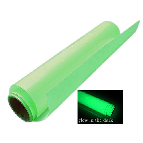 Heat Transfer Vinyl,Glow in The Dark HTV Vinyl 1 Roll Size 12 x 59.8 inch PU Irons on Transfer for Shirts (Green)