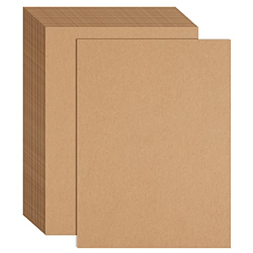 FEPITO 60 Sheets Kraft Paper 8.5 x 11 Inches Brown Paper Letter Size Craft Paper Sheets for Printing Labels DIY Arts and Craft