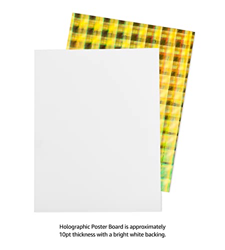 Hygloss Products Holographic Card Stock - Psychedelic Sheets - Great for Arts and Crafts - 8.5 x11 Inches - Assorted Colors - Plaid Design - 10pt. - 5 Pack