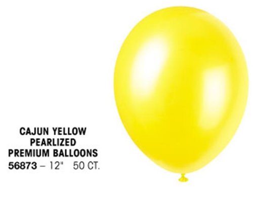 Cajun Yellow Latex Balloons 12"(Pack of 50) - Luxurious Design, Perfect for Weddings, Birthdays, Anniversaries, Parties, Celebrations, & More
