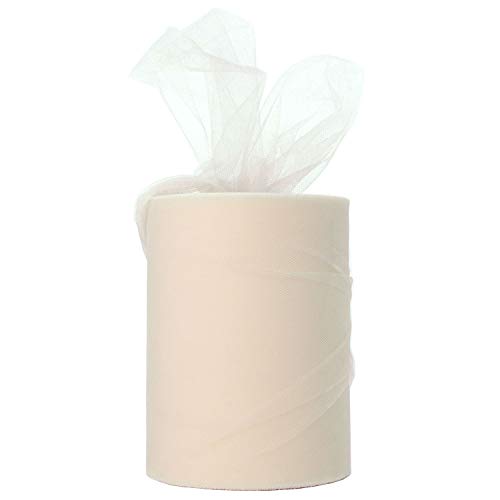 Ivory Tulle Roll Spool 6 Inch x 100 Yards for Tulle Decoration