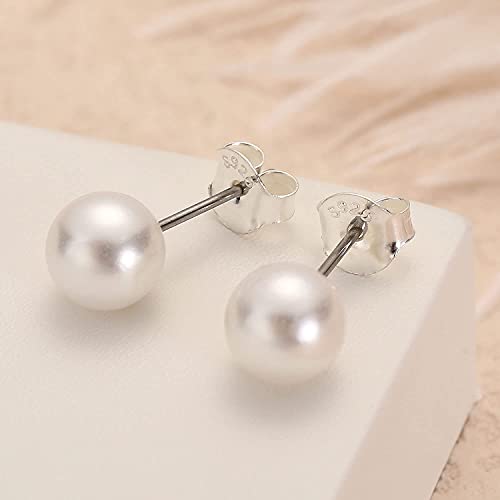 Genuine S925 Sterling Silver Earring Backs Replacements for Posts, 12Pcs/6Pairs Pierced Earring Backings Secure for Studs, Hypoallergenic Safety Round Butterfly Metal Earing Stoppers 6.2X6.0X3.6mm