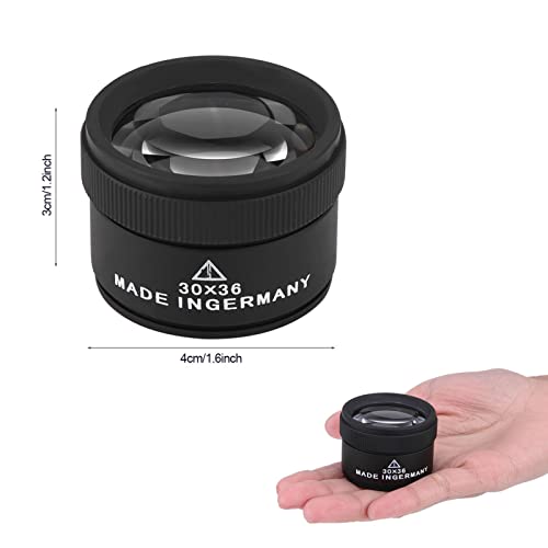 30X Optics Loupes Magnifier Portable Jewelers Eye Loupe Magnifier Premium Jewelry Magnifier for Jeweler,Coins,Stamps Gems Jewelry Rocks Stamps Coins Watches Hobbies Jewelries Loupes Tool