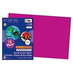 Riverside 3D Construction Paper, Magenta, 12" x 18", 50 Sheets