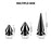 170 Pieces Multiple Sizes Cone Spikes Screwback Studs Rivets Large Medium Small Metal Tree Spikes Studs for Punk Style Clothing Accessories DIY Craft Decoration (Black)
