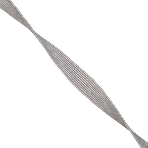 Mandala Crafts Flat Elastic Band, Braided Stretch Strap Cord Roll for Sewing and Crafting; 3/8 inch 10mm 50 Yards Gray