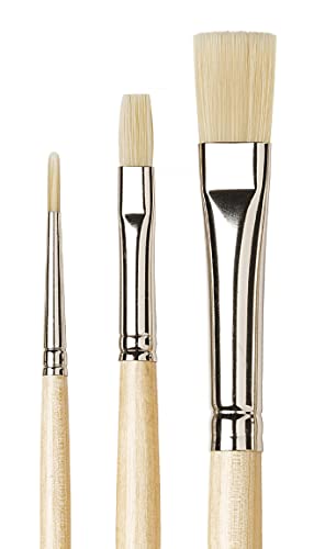 da Vinci Chuneo Synthetic Hog Bristle for Oil & Acrylic - 3 Brush Set (4129)