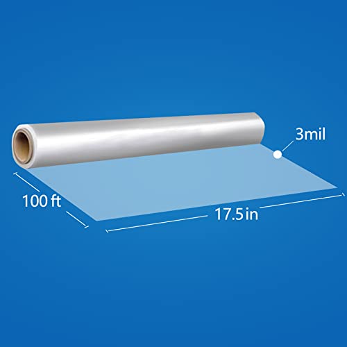JOYIT 100' Long X 17.5” Wide Clear Cellophane Wrap Roll - 3 Mil Thicker Cellophane Roll, Clear Bags for Gifts Baskets Wrap, Flower Arts Crafts Food Treats Wrapping