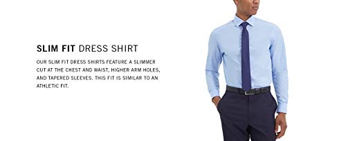 Unlisted by Kenneth Cole mens Slim Fit Solid Dress Shirt, Cadet Blue, 15 -15.5 Neck 32 -33 Sleeve US