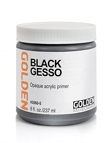 Golden 0003560-5 Acrylic Black Gesso Jar, 8 oz