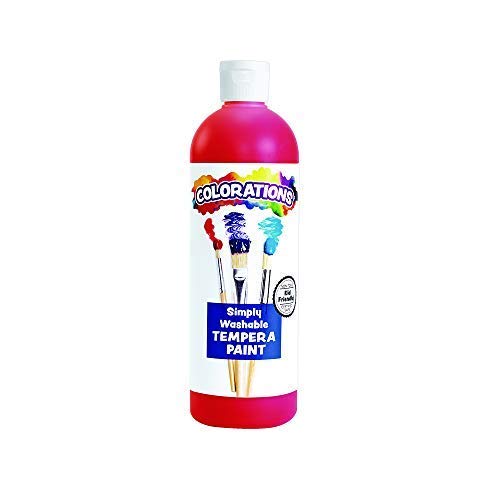 Colorations Washable Tempera Paint, 16 fl oz, Red, Non Toxic, Vibrant, Bold, Kids Paint, Craft, Hobby, Fun, Art Supplies