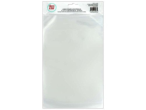 Avery Elle SS-5001 Stamp & Die Storage Pockets 50/Pkg Large 5 ½” x 7 3/8" , white/clear , Single Pack