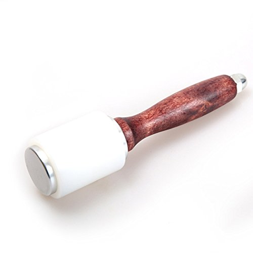 Wooden Handle Nylon Hammer, Leathercraft Carving Nylon Hammer For Stamping Sew Leather Cowhide Tool Kit