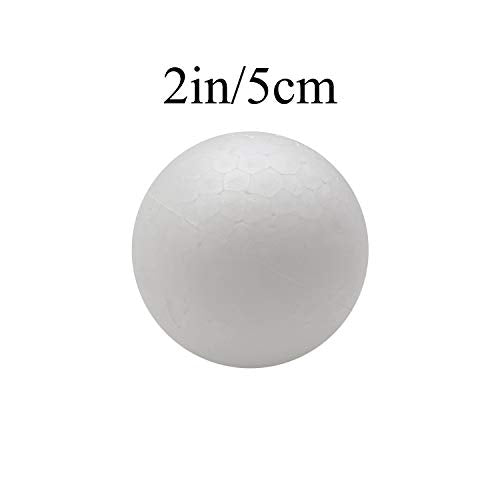Crafjie 28-Pack Craft Styrofoam Balls, 2 Inches in Diamete, Smooth and Durable Foam Balls, for DIY Crafting and Decoration, White