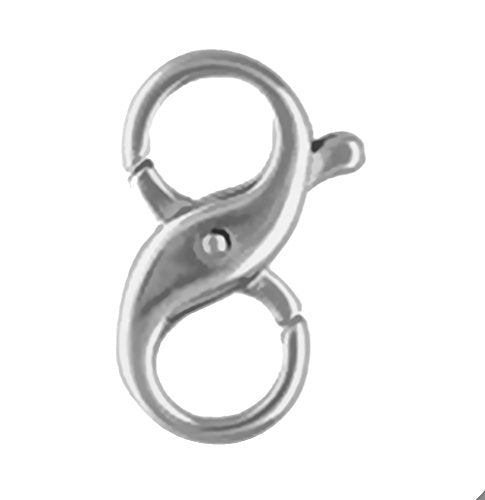 uGems Double Opening Sterling Silver Infinity Figure Eight Lobster Clasp 21mm x 11mm x-Large