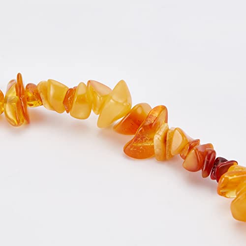 CHGCRAFT 1 Strand Natural Chip Beads Strands Gemstone Stone Beads for DIY Jewelry Making, Amber