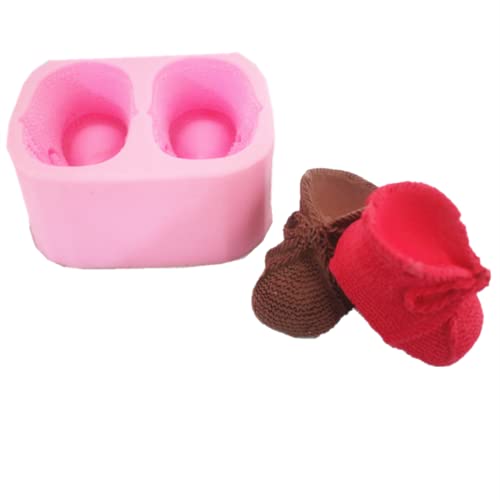 3D Knitted Baby Shoes Silicone Fondant Molds Cake Baking Tool Cake Decorating Sugarcraft DIY Mold Candle Soap Polymer Clay Craft Silicone Mold