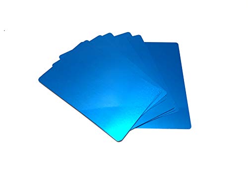 Malayan - 50 PACK Aluminum Business Card Blanks, Laser Engraver and CNC Engraving Color Options Available (Blue)