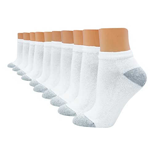Hanes womens 10-pair Value Pack Low Cut athletic socks, White, 5 9 US
