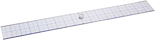 2" x 18" Design Ruler with Easy Grip Knob. Made of Thick 1/8" Acrylic. Use with Rotary Cutters and Razor Knives. Great for Designing, Layout, Quilting, Sewing, Drafting Made in USA!