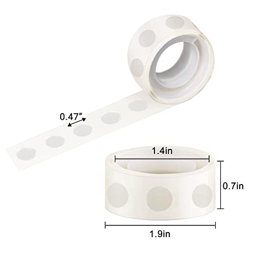 Surard Glue Points, 1000 12mm/0.47" 10 Rolls Poster Putty Adhesive Clear Balloons Dots Tape Removable Double Sided Non Trace Stickers for Wedding Decoration, Art Craft, Party Supplies 100 Pcs/Roll